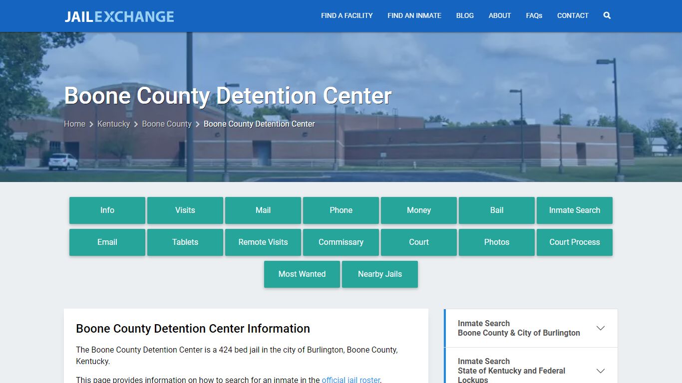 Boone County Detention Center, KY Inmate Search, Information